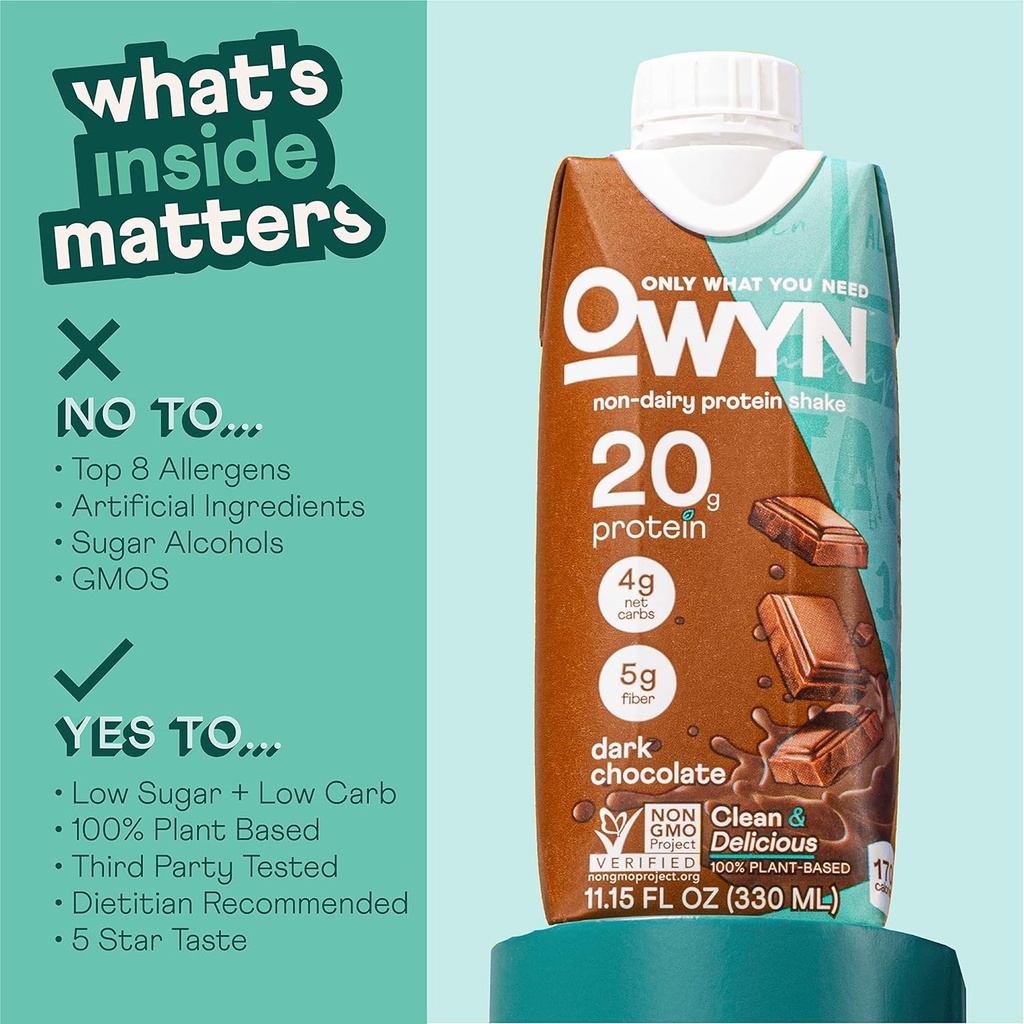 Owyn Plant Based Dark Chocolate Protein Shake 11.14oz.