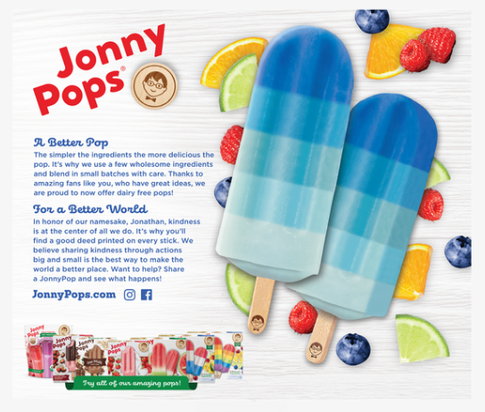 Jonny Pops Organic Blue Wave Ice Pops 14.8oz.