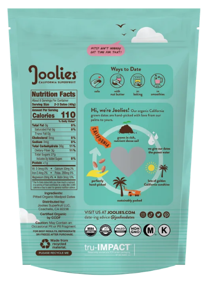 Joolies Organic Pit Free Medjool Dates 9oz.