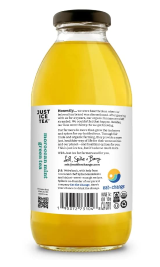 Just Ice Tea Organic Moroccan Mint Green Tea 16oz.