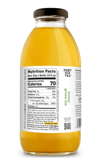 Just Ice Tea Organic Honey Green Tea 16oz.