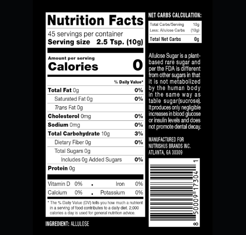 Rxsugar Allulose Sugar 16oz.