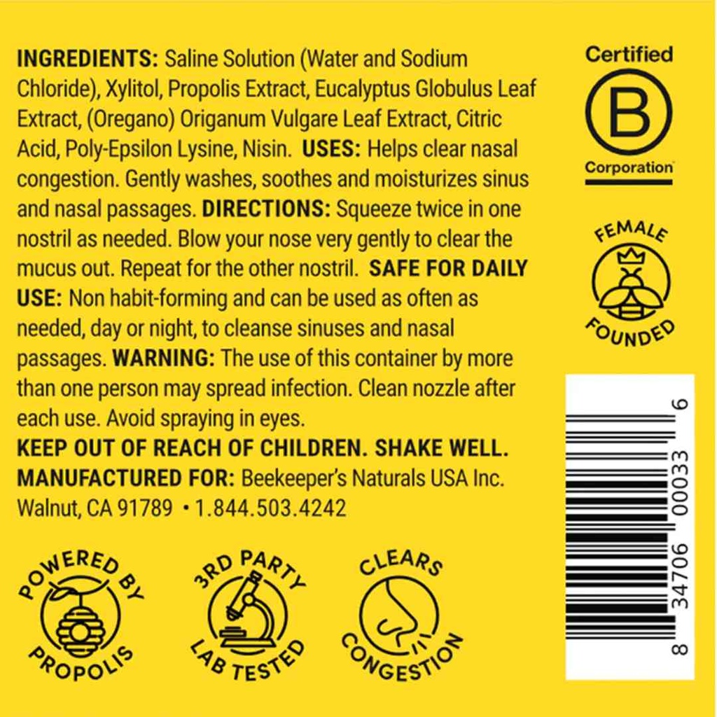 Beekeepers Naturals Propolis Nasal Spray+ 30ml