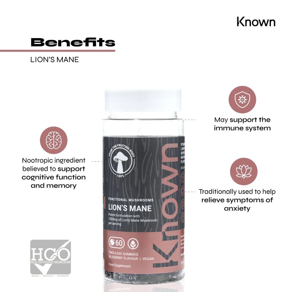 Known Lion's Mane Plus Vegan Gummies 60CT
