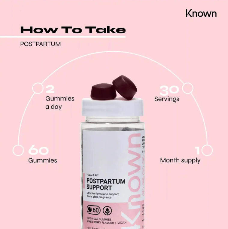 Known Postpartum Support Vegan Gummies 60CT
