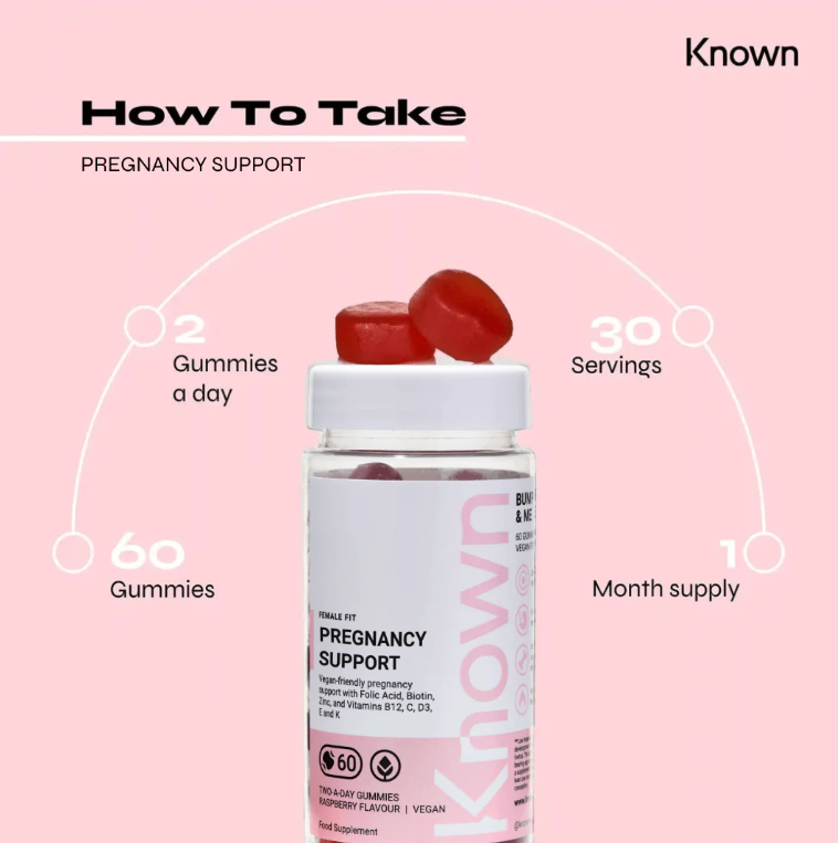 Known Pregnancy Support Vegan Gummies With Folic Acid 60CT