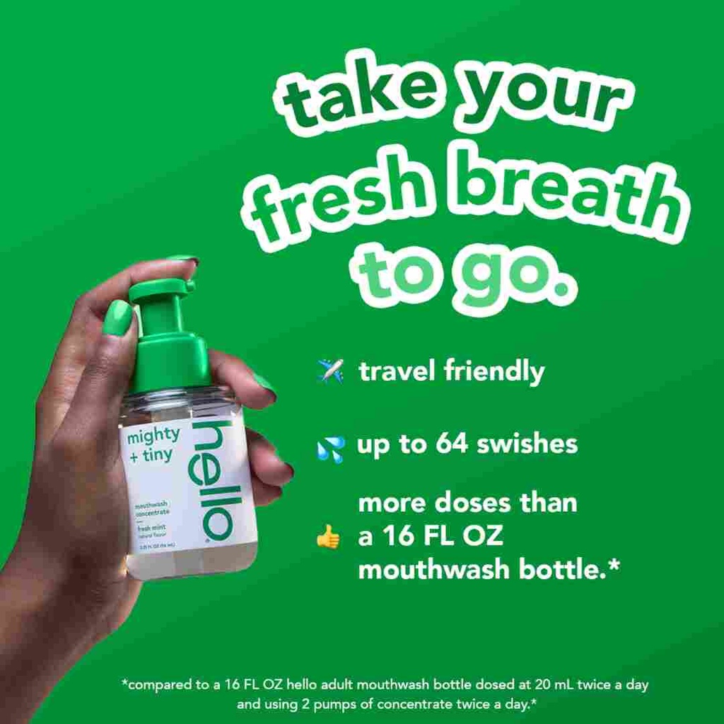Hello Mouthwash Concentrate Fresh Mint 3.25oz