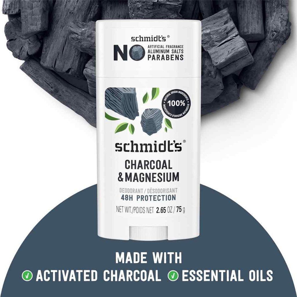 Schmidt's Charcoal & Magnesium Aluminum Free Natural Deodorant 2.65oz