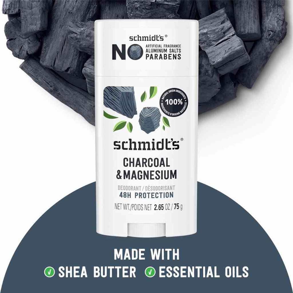 Schmidt's Charcoal & Magnesium Aluminum Free Natural Deodorant 2.65oz