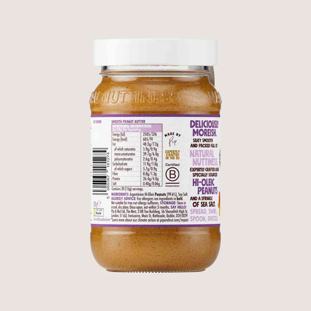 Pip & Nut Smooth Peanut Butter 300g