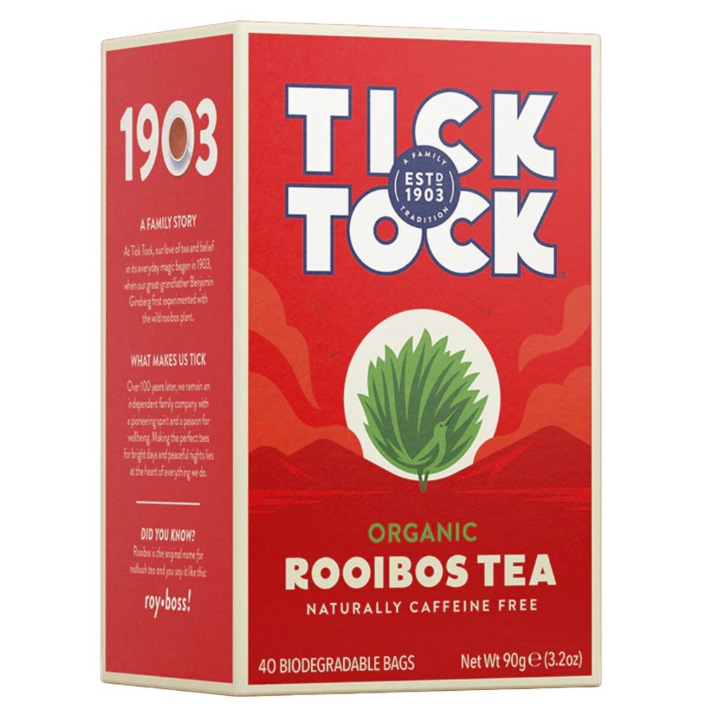 Tick Tock Organic Rooibos Tea 40CT