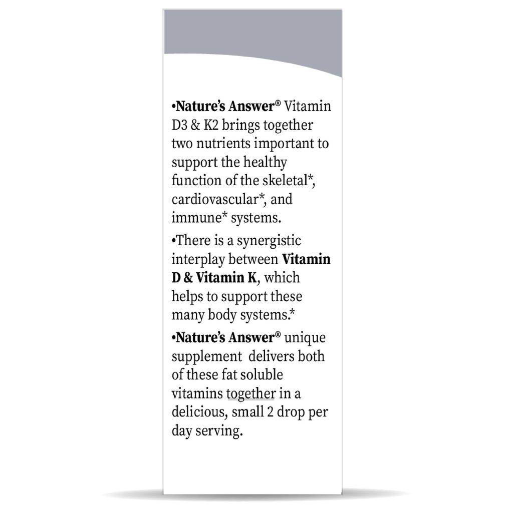 Nature's Answer Vitamin D3 & K2 Drops 0.5oz