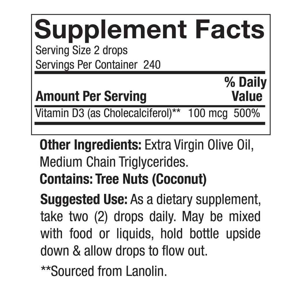 Nature's Answer Vitamin D-3 Drops 0.5oz