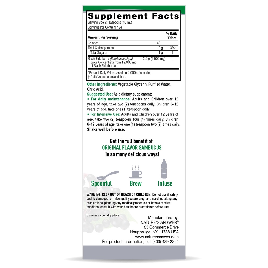 Nature's Answer Sambucus Black Elderberry 4oz