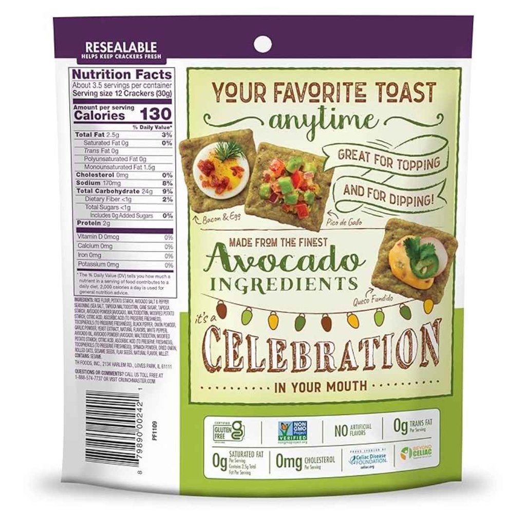 Crunchmaster Avocado Toast Crackers Salt And Pepper 3.54oz