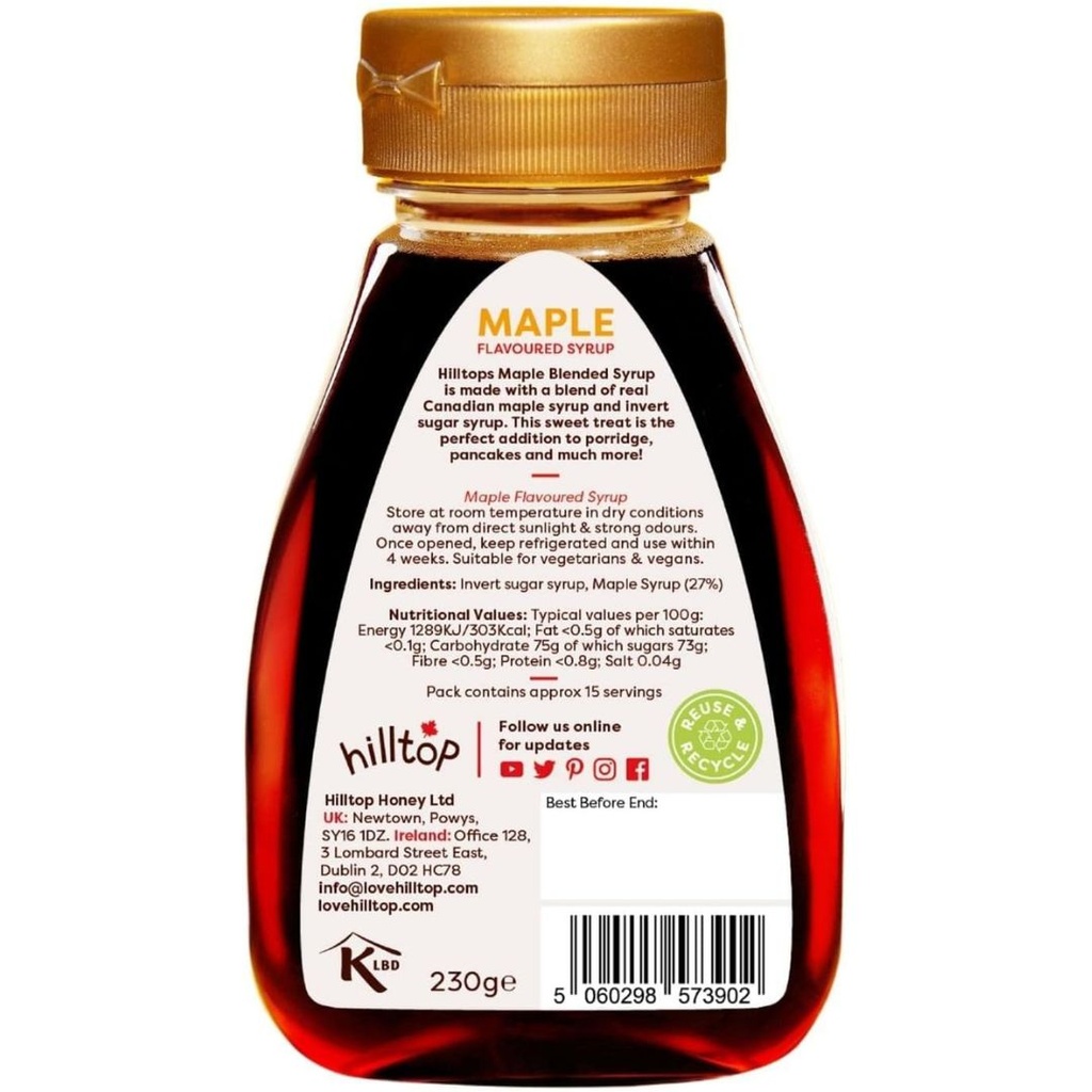 Hilltop Pure Canadian Maple Syrup 230g