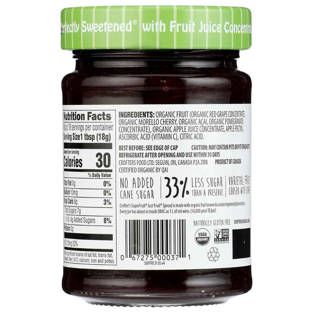 Crofter's Organic Superfruit Fruit Spread 10oz