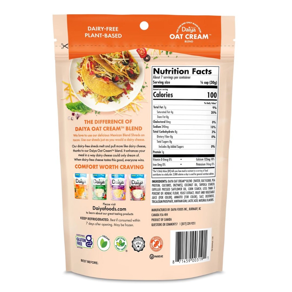 Daiya Dairy-Free Mexican Four Cheeze Style Blend Shreds 7.1oz