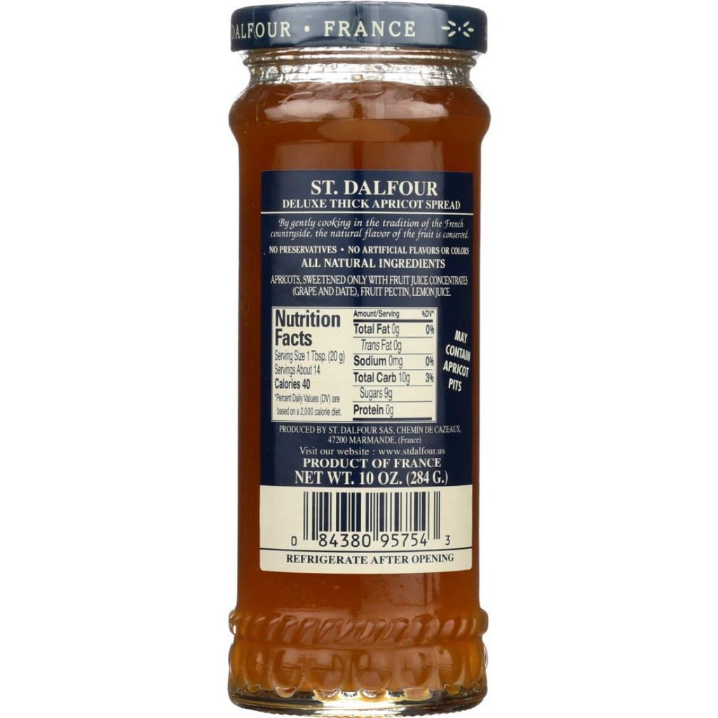 St. Dalfour Deluxe Thick Apricot Spread 10oz