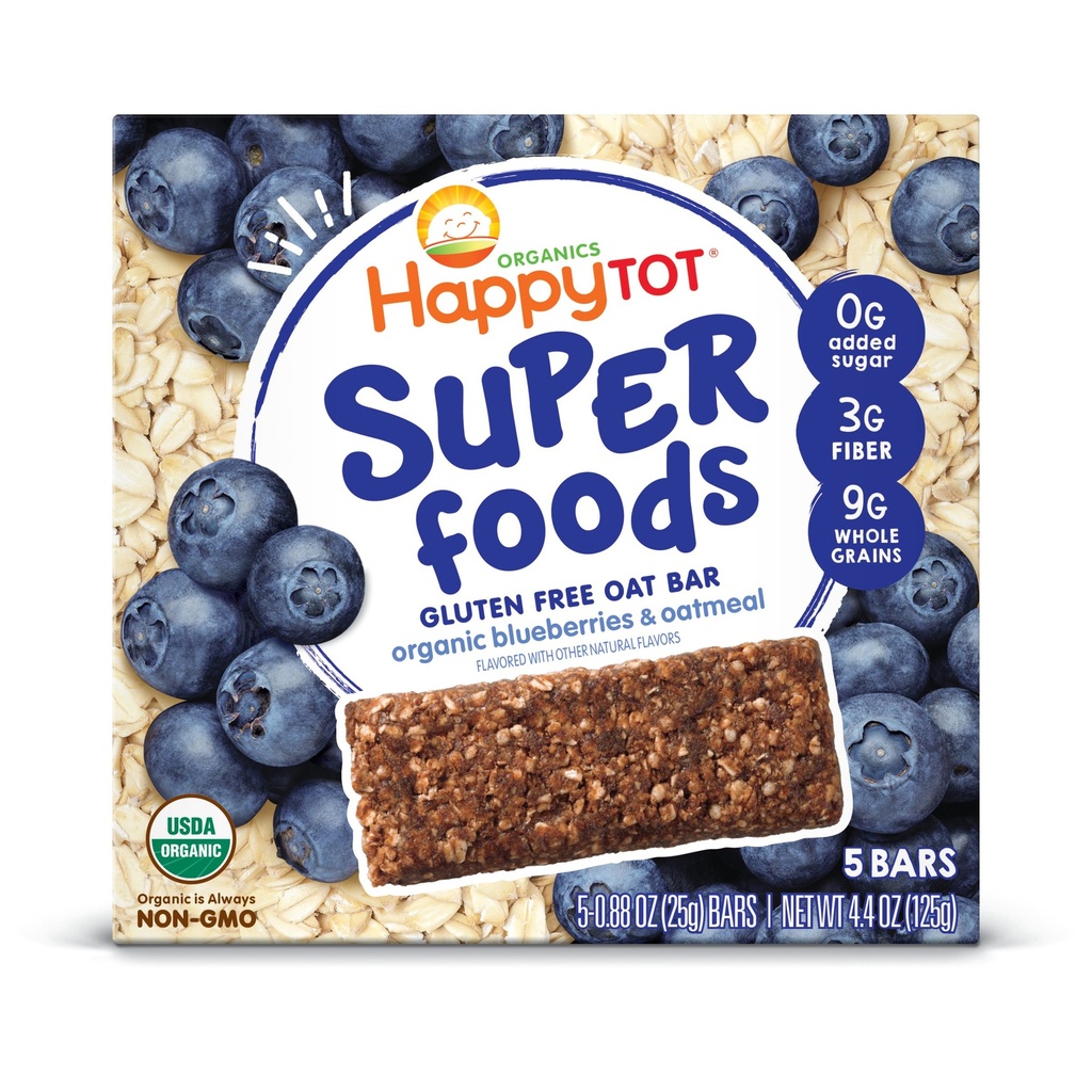Happy Tot Organic Soft-Baked Oat Bar Blueberry 5 Pack 4.4oz