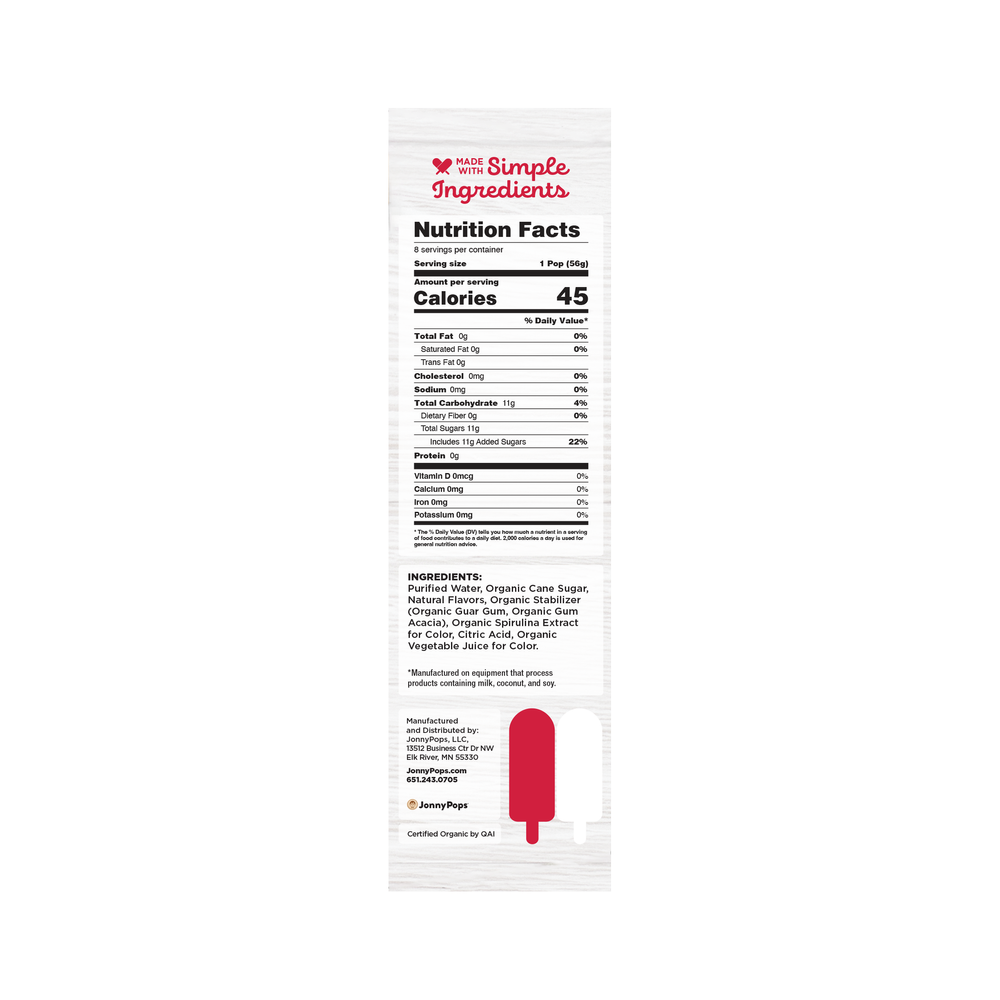 Jonny Pops Organic Cotton Candy Cloud Frozen Bars 14.8oz