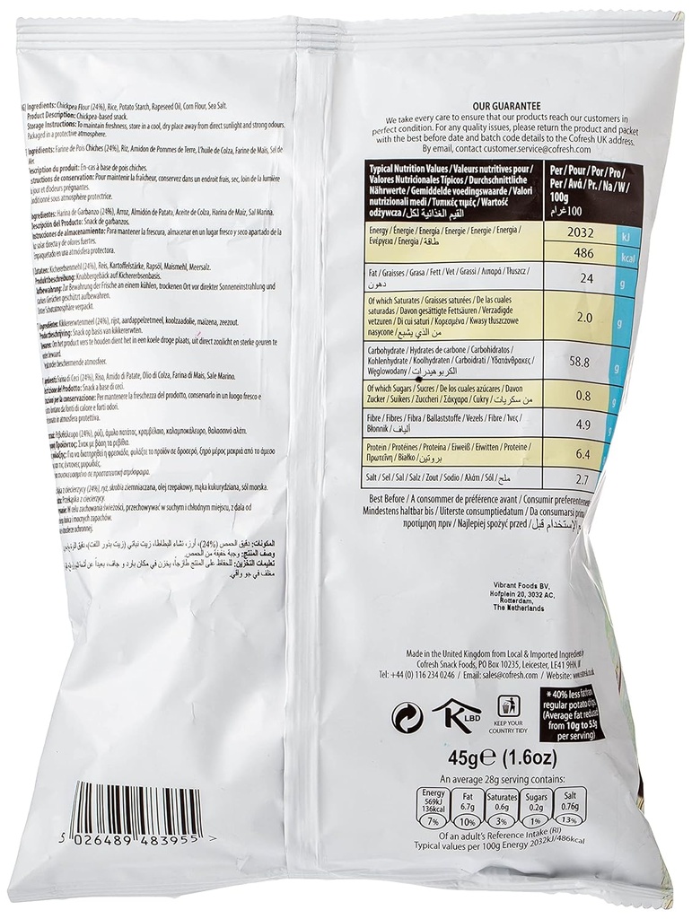 Eat Real Hummus Chips Sea Salt 45g