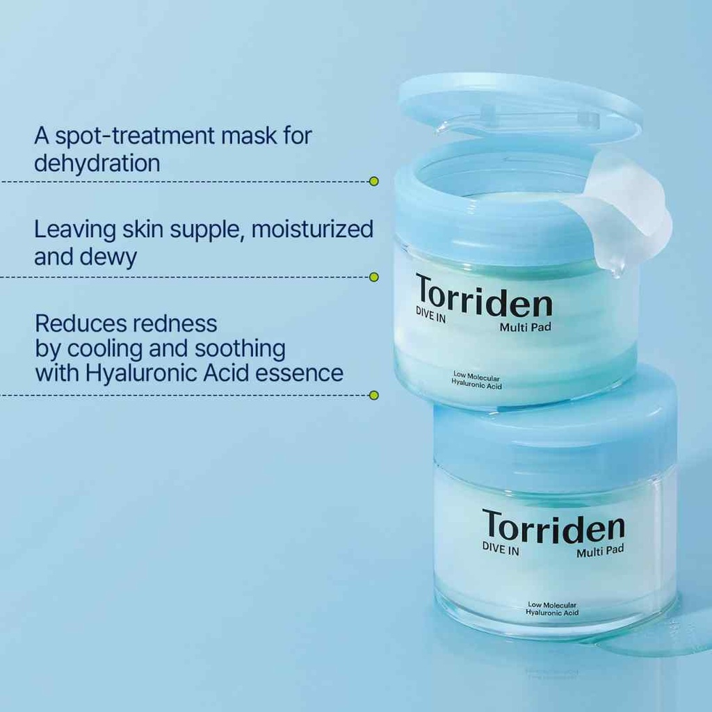 Torriden Dive-In Low Molecular Hyaluronic Acid Toner Pads 80ct