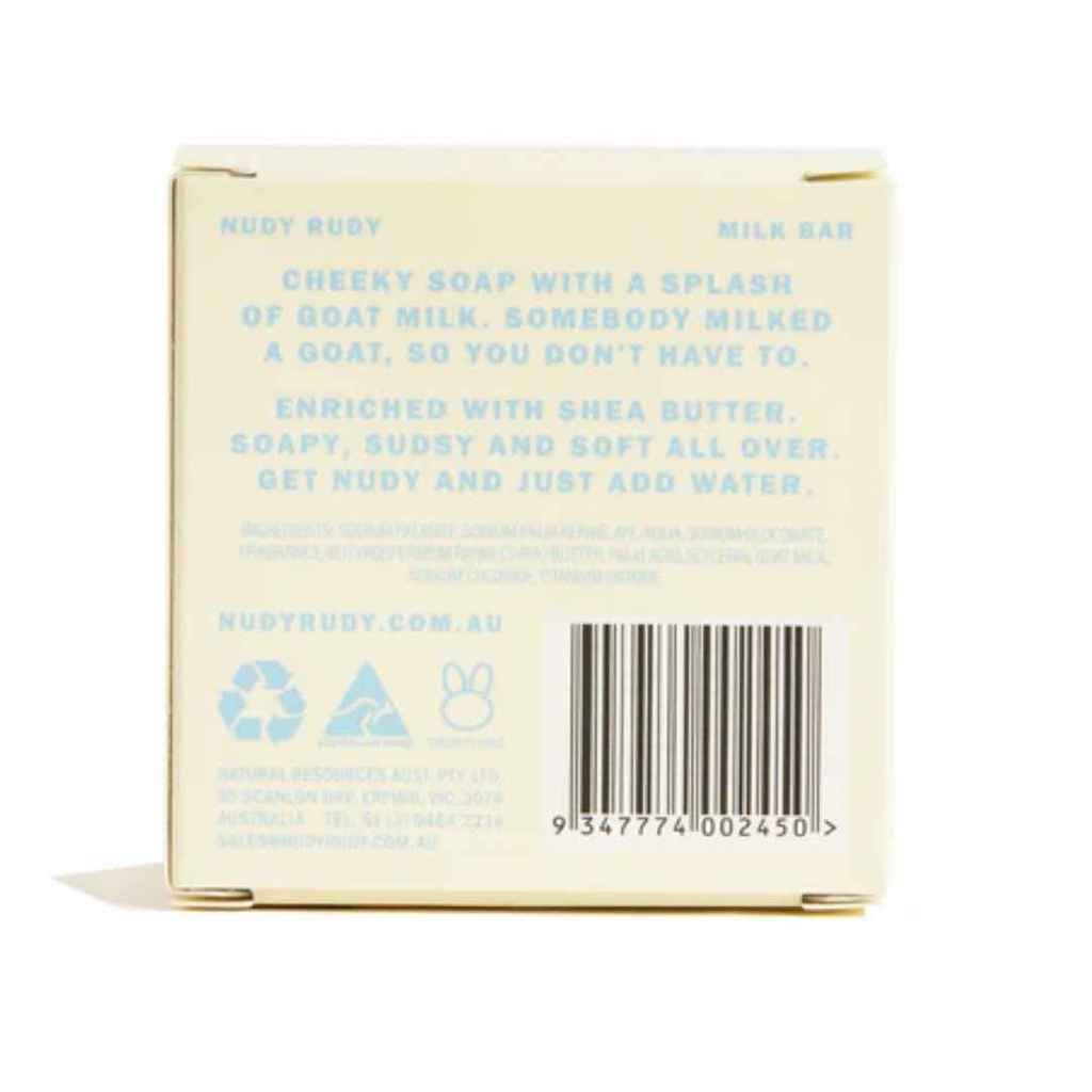 Nudy Rudy Milk Bar Soap With Goat Milk and Shea Butter 4.2oz