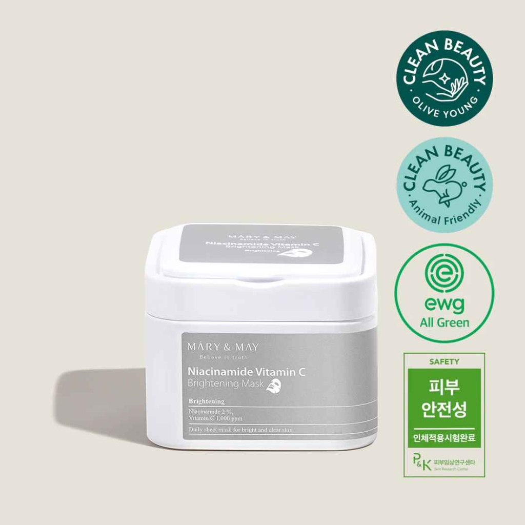 Mary & May Niacinamide Vitamin C Brightening Sheet Masks 30ct