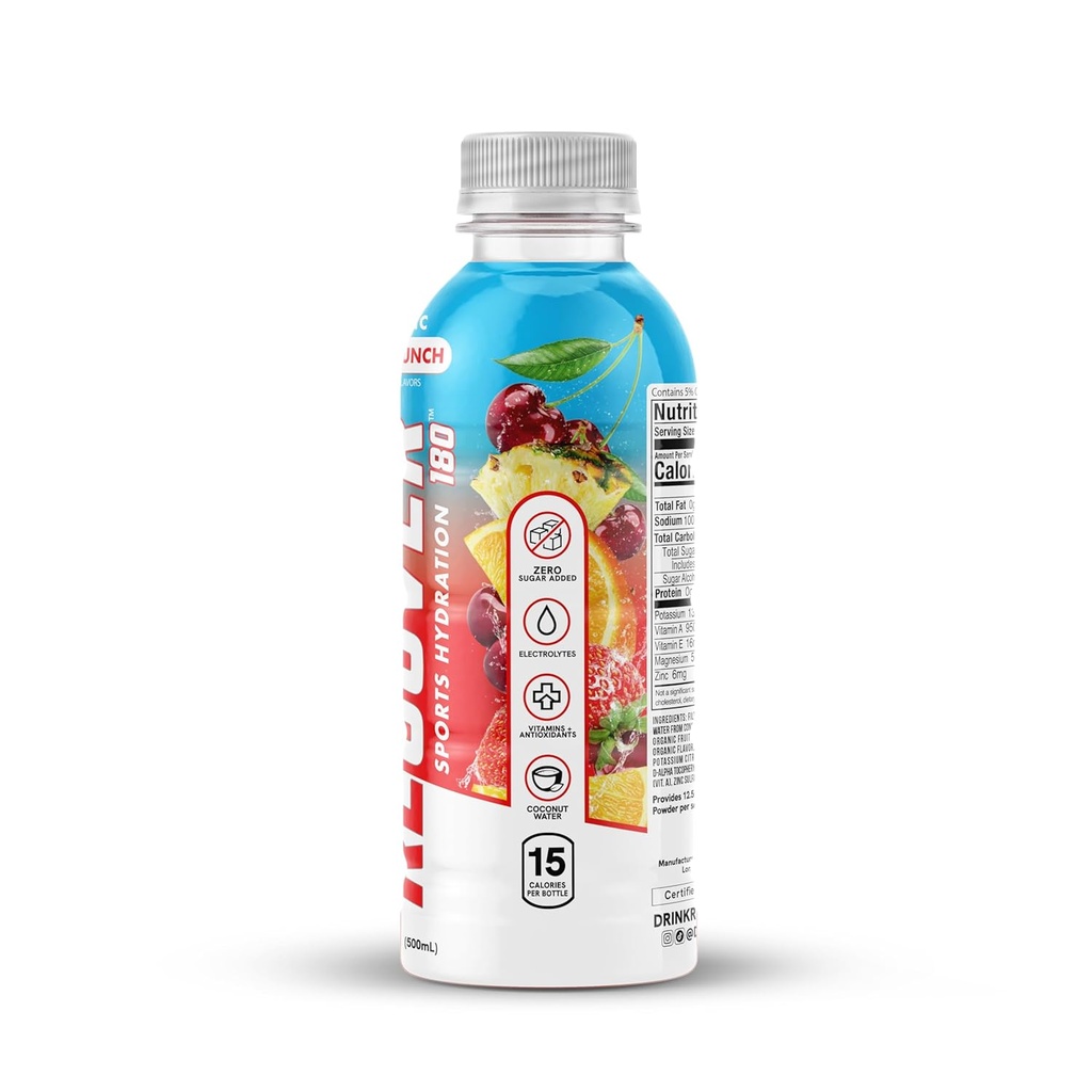 Recover 180 Organic Hydration Drink Fruit Punch 16oz
