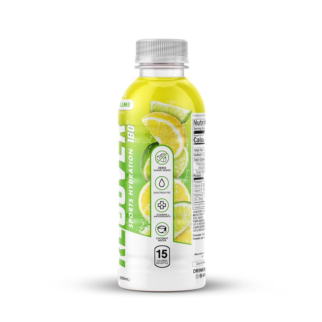 Recover 180 Organic Hydration Drink Lemon Lime 16oz