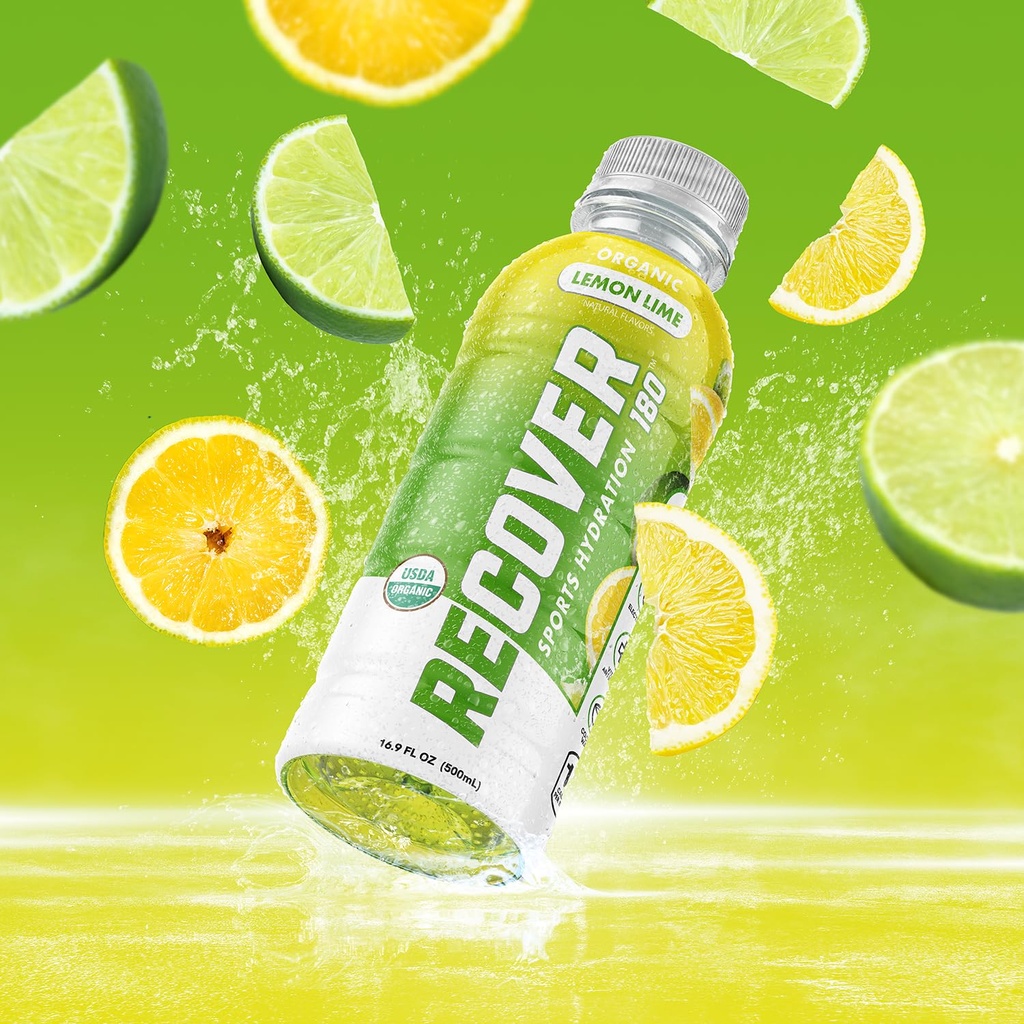 Recover 180 Organic Hydration Drink Lemon Lime 16oz