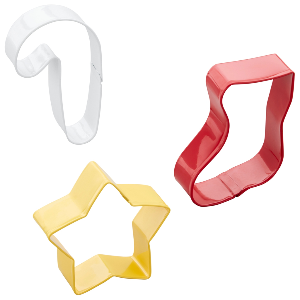 Wilton Star, Stocking & Candy Cane Cookie Cutter Set 3pc
