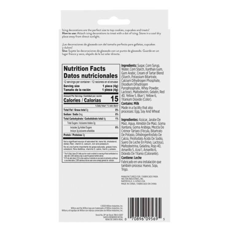 Wilton Santa Chimney Royal Icing Decoration 12ct