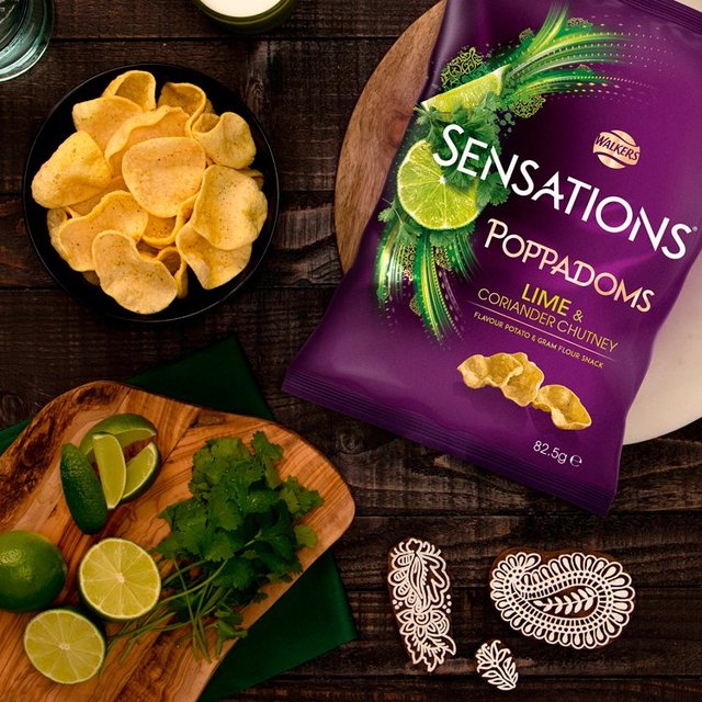 Sensations Lime & Coriander Chutney Poppadoms 82.5g