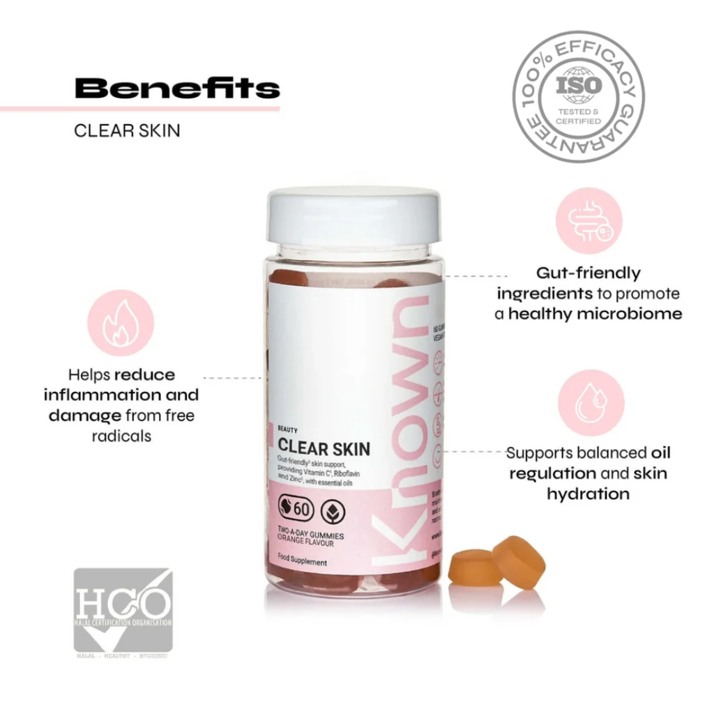 Known Clear Skin Vitamin Gummies 60ct