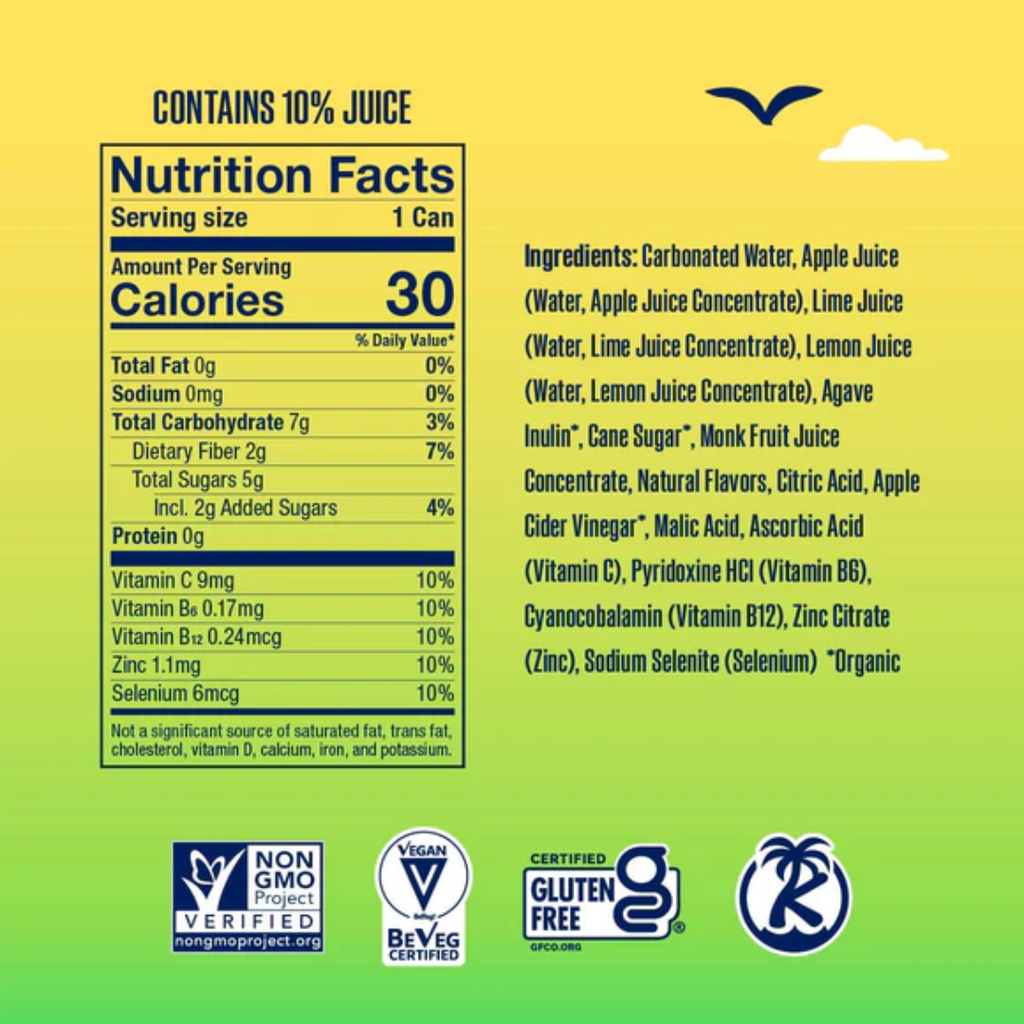 Health-Ade Sun Sip Lemon Lime Soda 11.5oz
