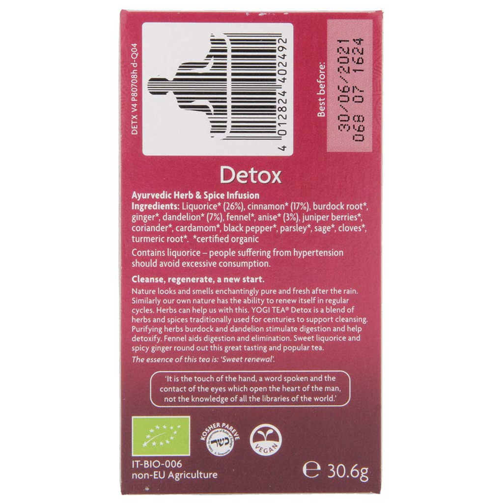 Yogi Tea Organic Detox 17CT