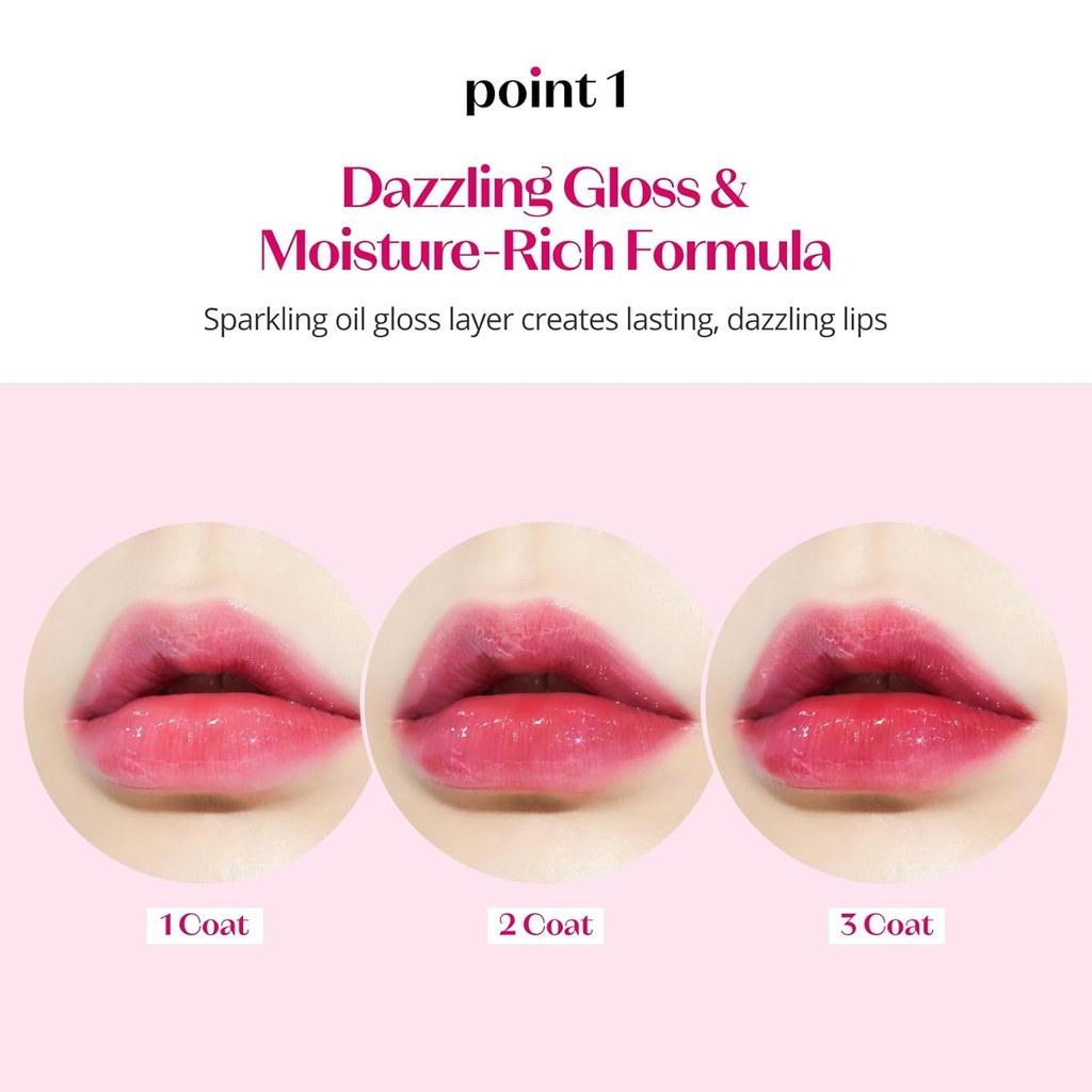 Etude Dear Darling Tinted Lip Oil Neon Pink