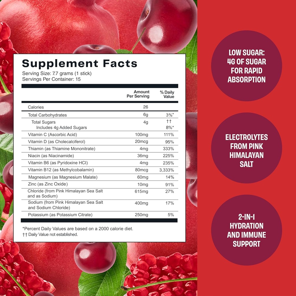 No Days Wasted Hydration Replenisher Cherry Pomegranate 0.32oz