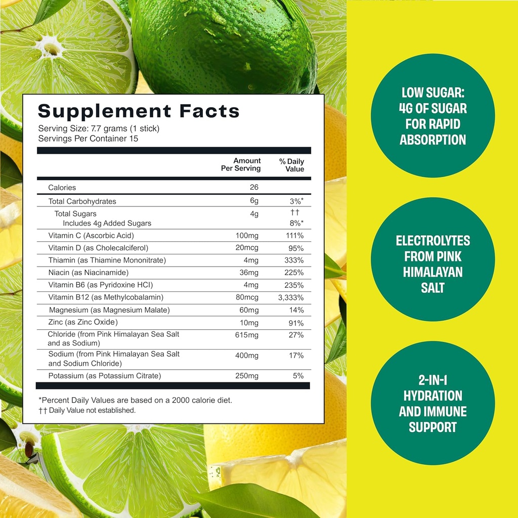 No Days Wasted Hydration Replenisher Lemon Lime 0.32oz
