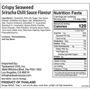 Tao Kae Noi Crispy Seaweed Sriracha Chili Sauce Flavour 1.12oz