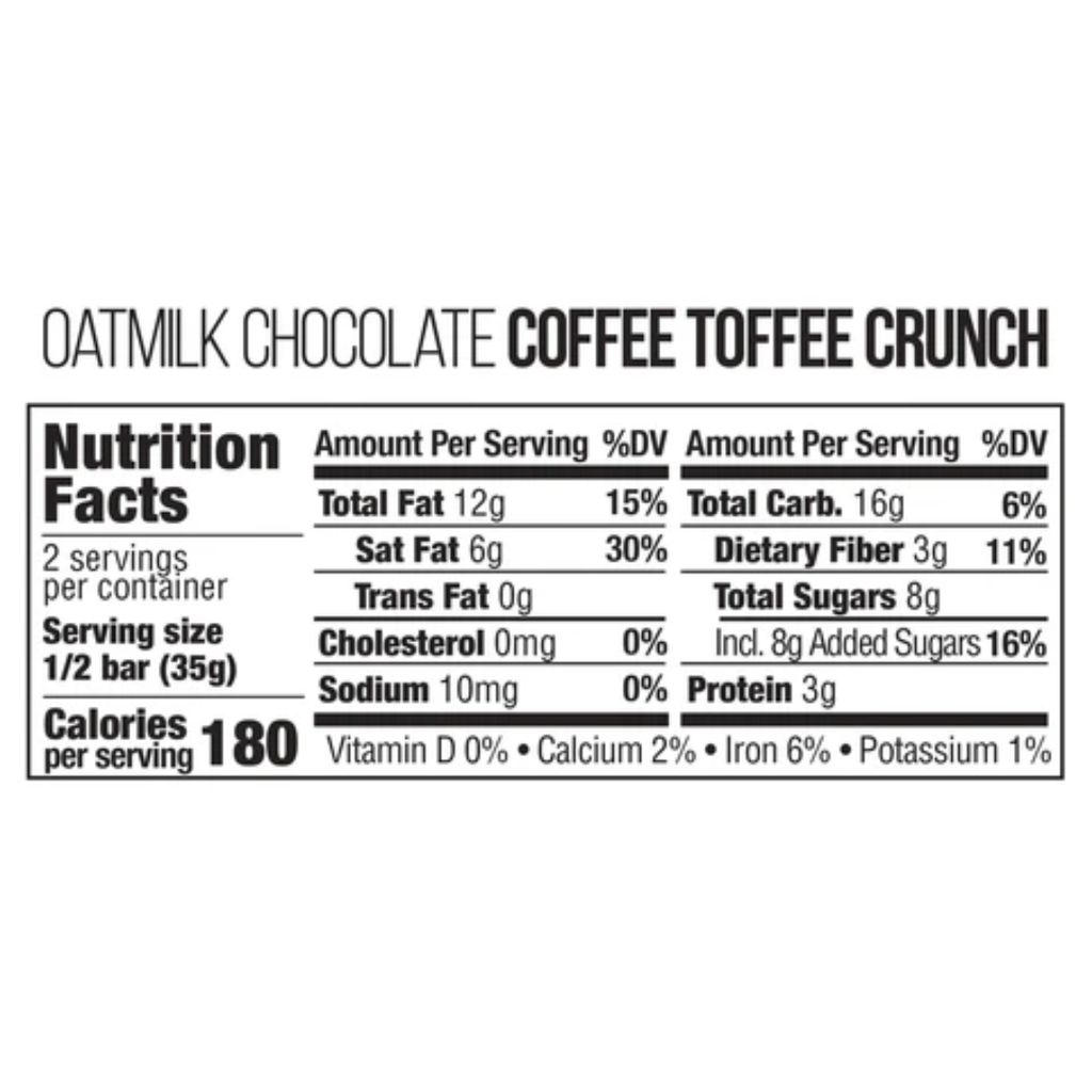 Taza Organic Coffee Toffee Crunch Chocolate Bar 2.5oz
