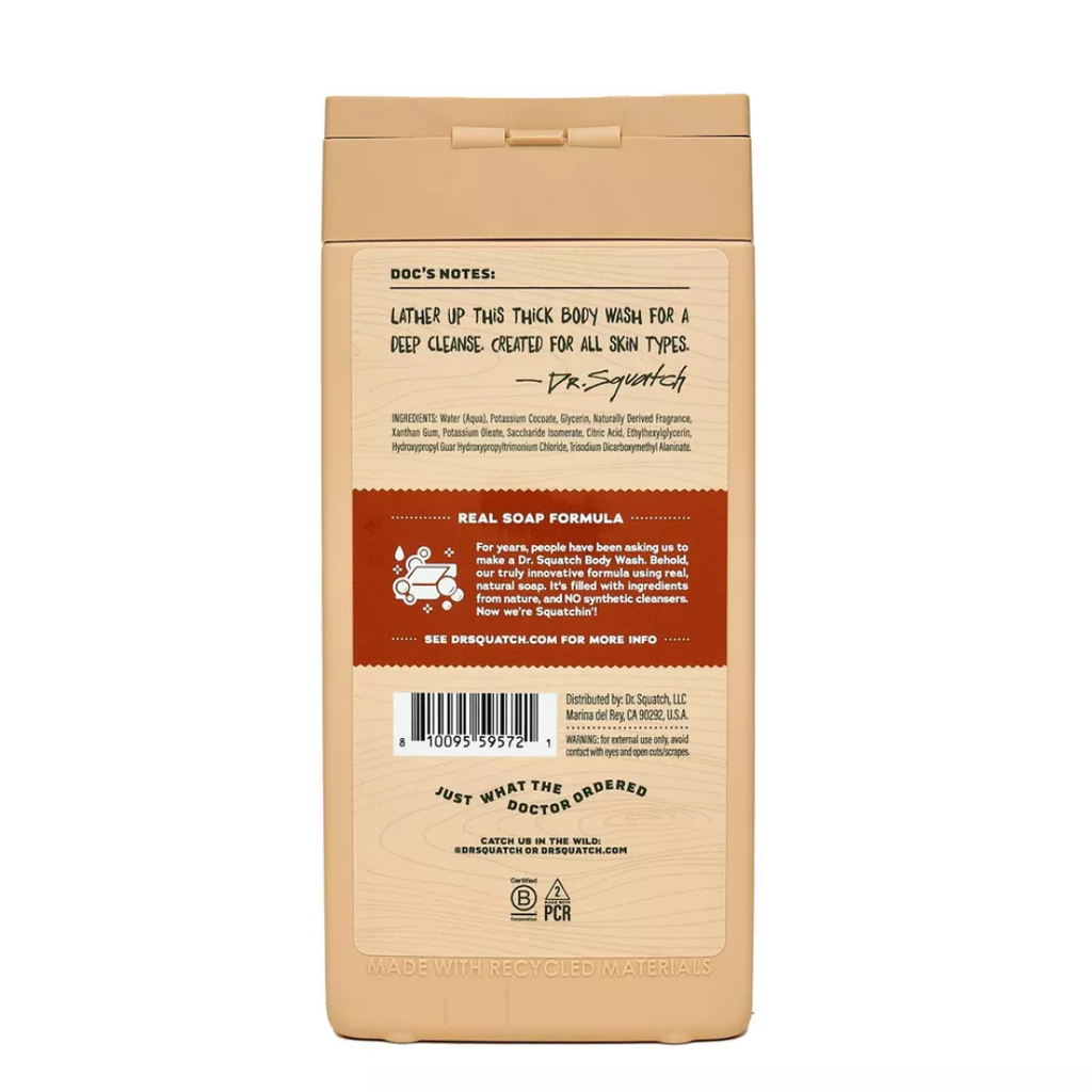 Dr Squatch Body Wash Wood Barrel Bourbon 14oz
