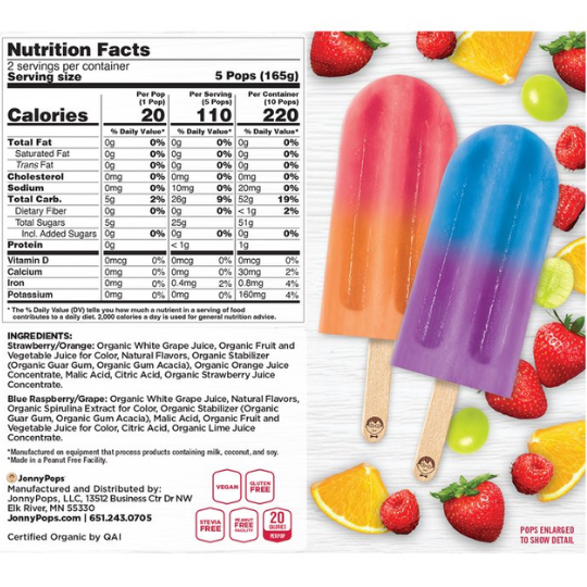 Jonny Pops Organic Mini Ice Pop Fruit Burst 11.25oz