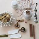 Organic Stoneware Incense Holder Gold Word 