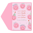 Greeting Card Pink Smiley