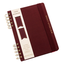 Fabric Covered Journal With Bookmarks Plum Red 6 x 8in