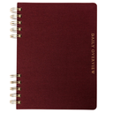 Fabric Covered Journal With Bookmarks Plum Red 6 x 8in