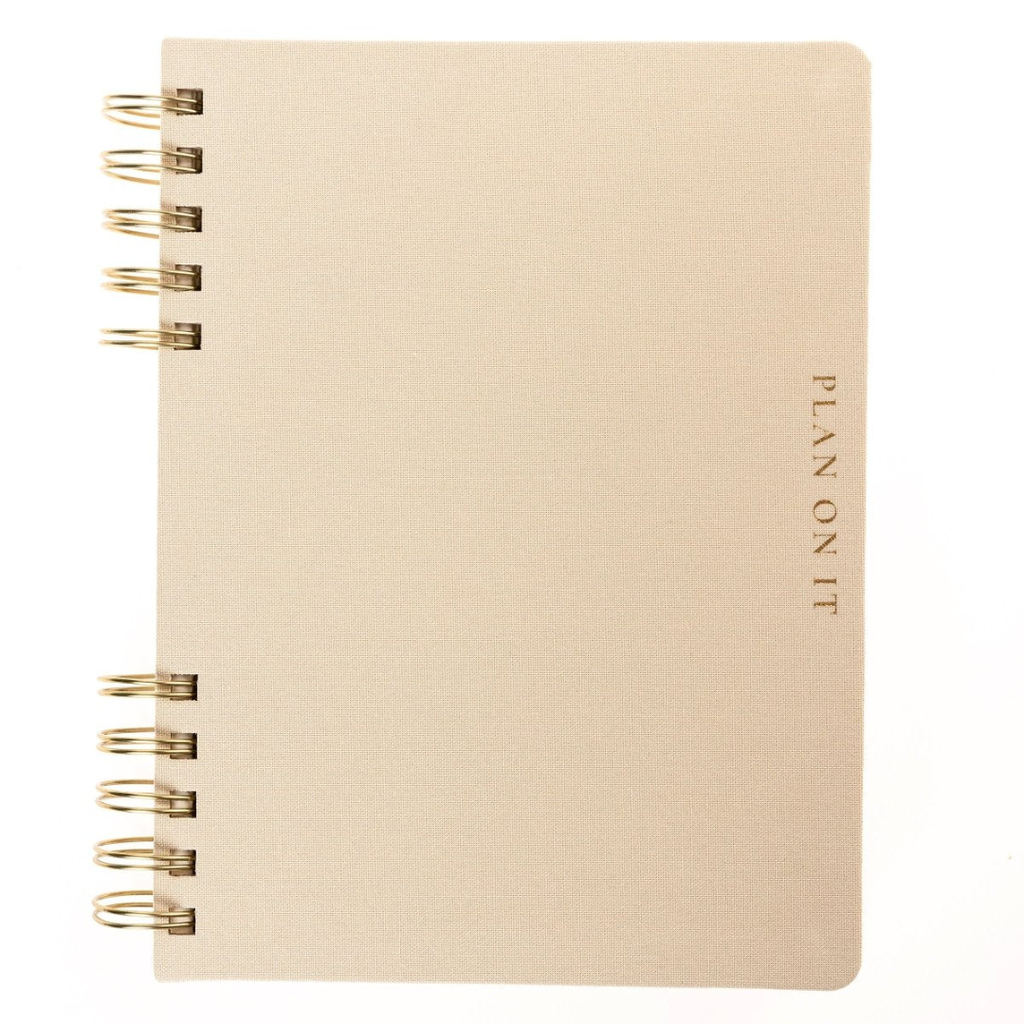 Fabric Covered Journal With Bookmarks Taupe 6 x 8in
